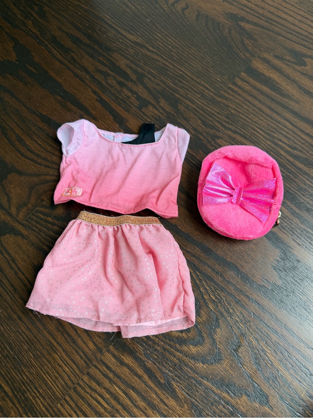 Our Generation 18” doll outfit and fuzzy backpack